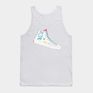 Space Converse Illustration White &amp; pastel colour Tank Top